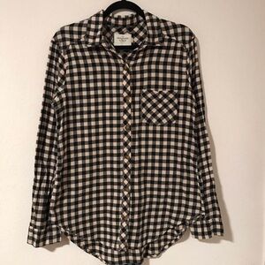 Abercrombie & Fitch Black and  Cream Checkered Flannel
